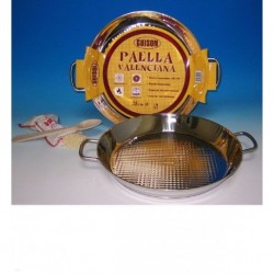 PAELLERA VALENCIANA INOX VITRO - GUISON - 32 CM