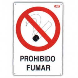 SEÑAL FIJA PROHIBIDO FUMAR - CV - 40X30 CM