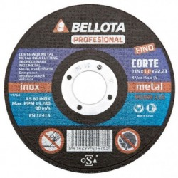 BELLOTA-Disco Abrasivo Corte INOX - METAL Extrafino - PROFESIONAL 50300-115