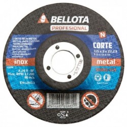 BELLOTA-Disco Abrasivo Corte INOX - METAL - PROFESIONAL 50301-115
