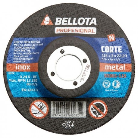 BELLOTA-Disco Abrasivo Corte INOX - METAL - PROFESIONAL 50301-180